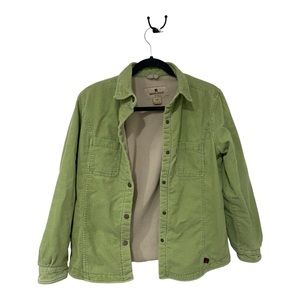 WOOLRICH Corduroy light green Shirt Jacket w/ Trailhead Fleece Women's XS #2302
